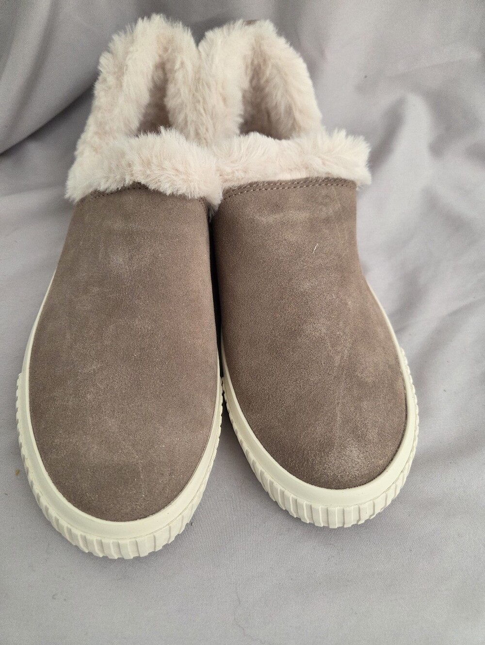 Timberland Women's Suede Slip-On Fur Lined Shoes - Taupe
